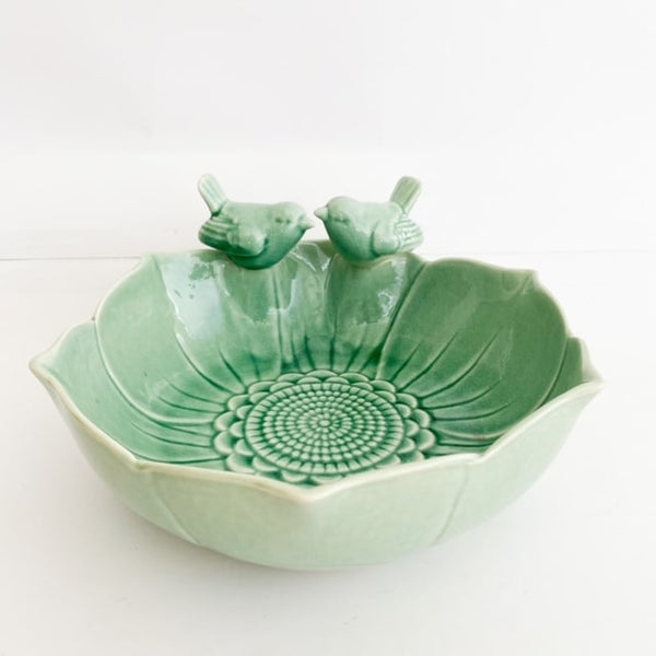 PLATO TURQUESA DE CERÁMICA DISEÑO MANDALA 2 PAJAROS