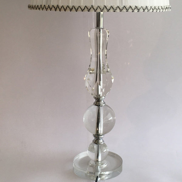 LÁMPARA DE CRISTAL CON DOS ESFERAS ALTO 68,5 CMS