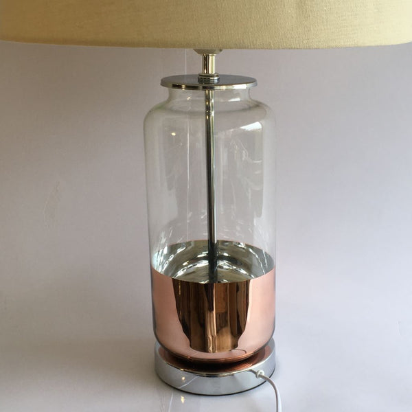 LÁMPARA DE CRISTAL UNA PARTE  COLOR  COBRE ALTO 60 CMS