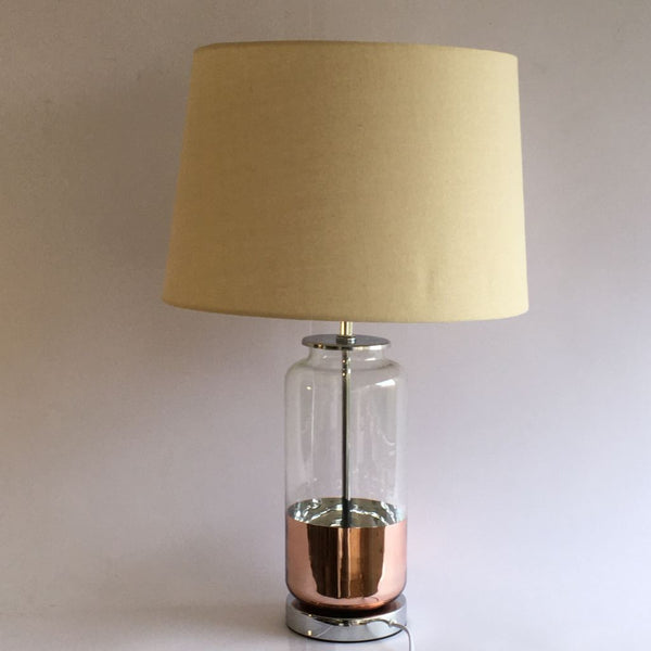 LÁMPARA DE CRISTAL UNA PARTE  COLOR  COBRE ALTO 60 CMS