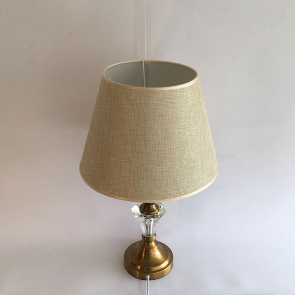 LÁMPARA DE CRISTAL COLOR BRONCE DOBLE INTERRUPTOR ALTO 56 CMS