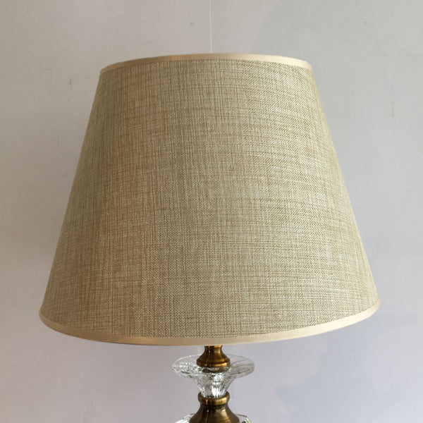 LÁMPARA DE CRISTAL COLOR BRONCE DOBLE INTERRUPTOR ALTO 56 CMS