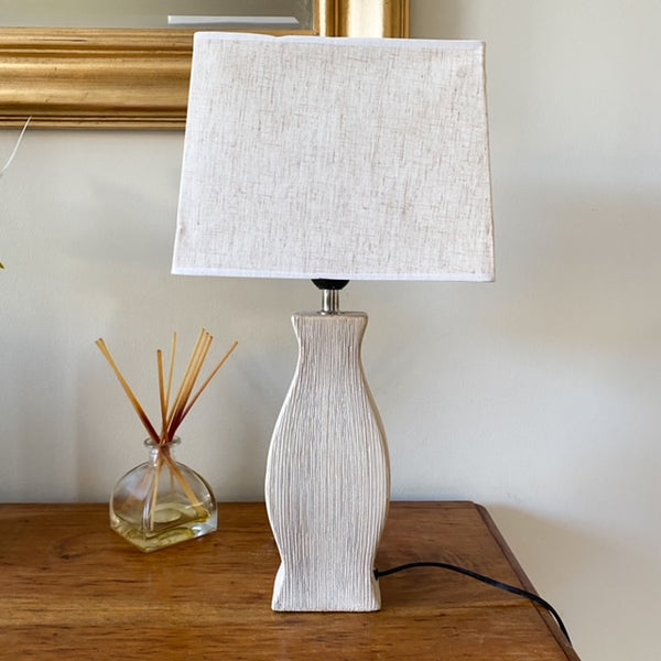 LÁMPARA CERAMICA CON PANTALLA BEIGE
