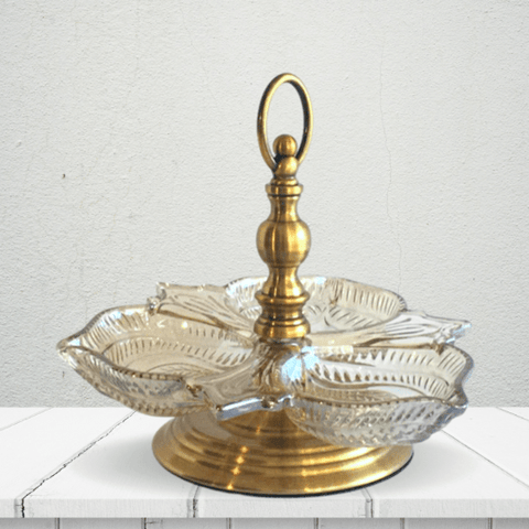 FRUTERO DE CRISTAL Y SOPORTE METAL CENTRAL ALTO 23 X 26 CMS D