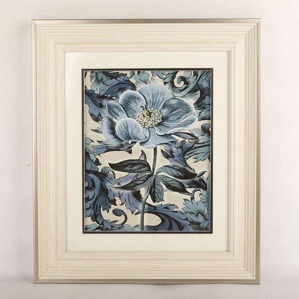 CUADRO LÁMINA FLOR CELESTE 2 GRANDE ENMARCADO