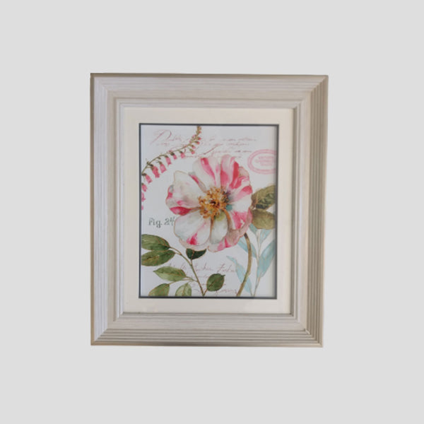 CUADRO LÁMINA FLOR ROSA ENMARCADO