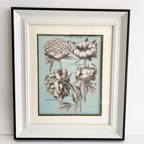 CUADRO LÁMINA VINTAGE FLORES ENMARCADO