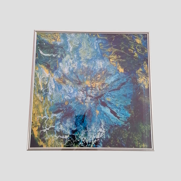 CUADRO LÁMINA UNIVERSO AZUL ENMARCADO
