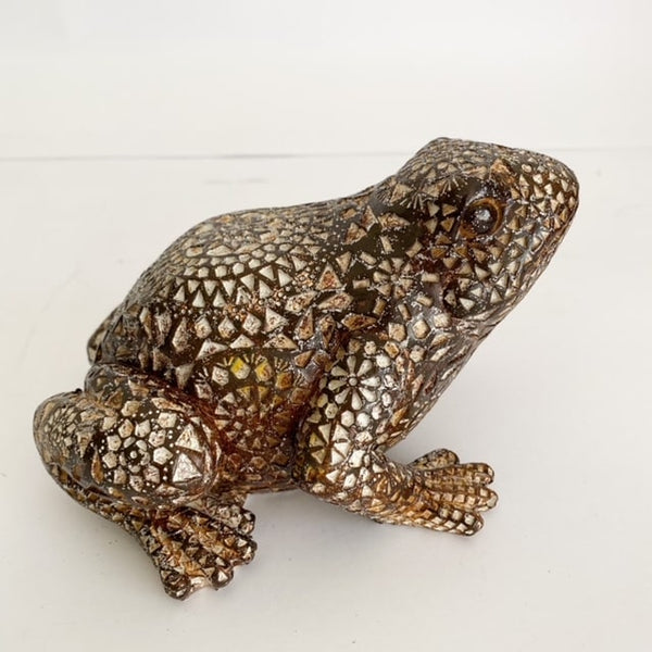 RANA DECORATIVA DISEÑO MADERA TALLADA