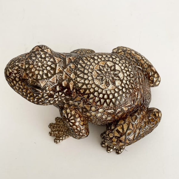 RANA DECORATIVA DISEÑO MADERA TALLADA