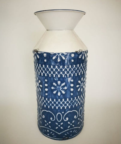 JARRÓN DE LATA ESTILO MEDITERRANEO 35 CMS ALTO GRANDE