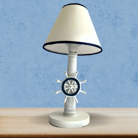 LAMPARA CON TIMON MARINA  BLANCA CON AZUL