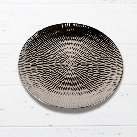 PLATO PLATEADO CIRCULAR DE 34 CMS DIAMETRO