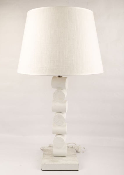 LÁMPARA TRONCOS MADERA BLANCO ALTO 65 CMS