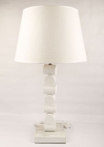 LÁMPARA TRONCOS MADERA BLANCO ALTO 65 CMS