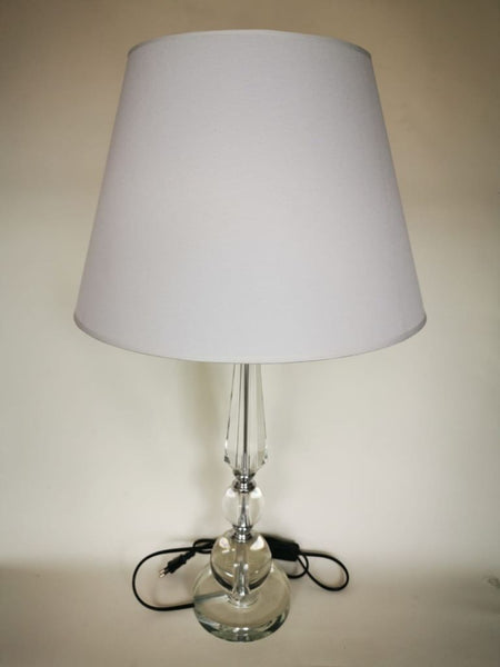 LÁMPARA DE CRISTAL CON DOS ESFERAS ALTO 64 CMS