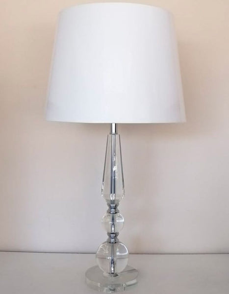 LÁMPARA DE CRISTAL CON DOS ESFERAS ALTO 64 CMS