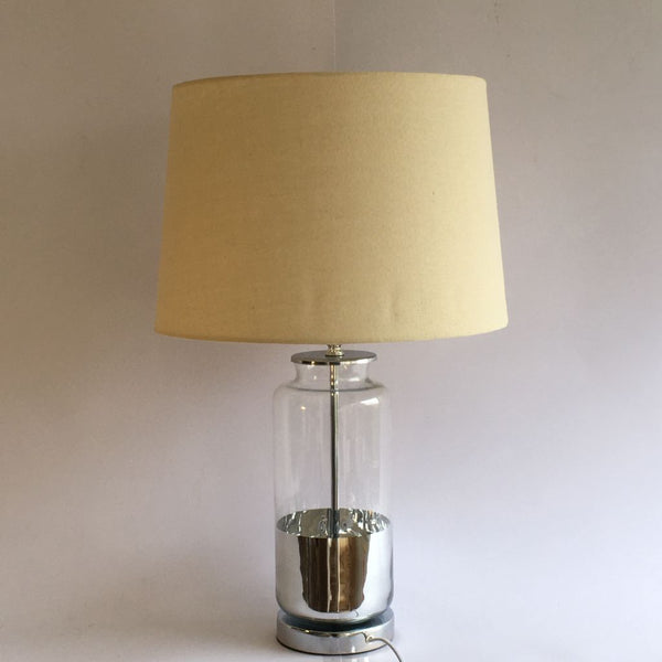 LÁMPARA DE CRISTAL CON UNA PARTE PINTADO PLATA ALTO 60 CMS