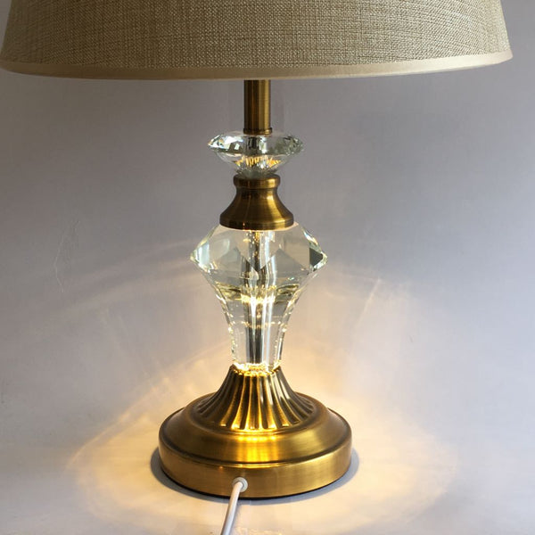 LÁMPARA DE CRISTAL COLOR BRONCE DOBLE ILUMINACIÓN ALTO 55 CMS