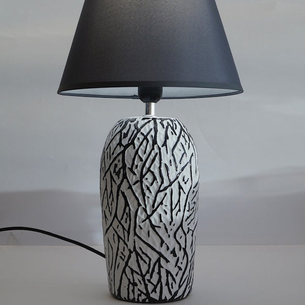 LÁMPARA DE CERÁMICA DISEÑO RAMAS BLANCO/NEGRO